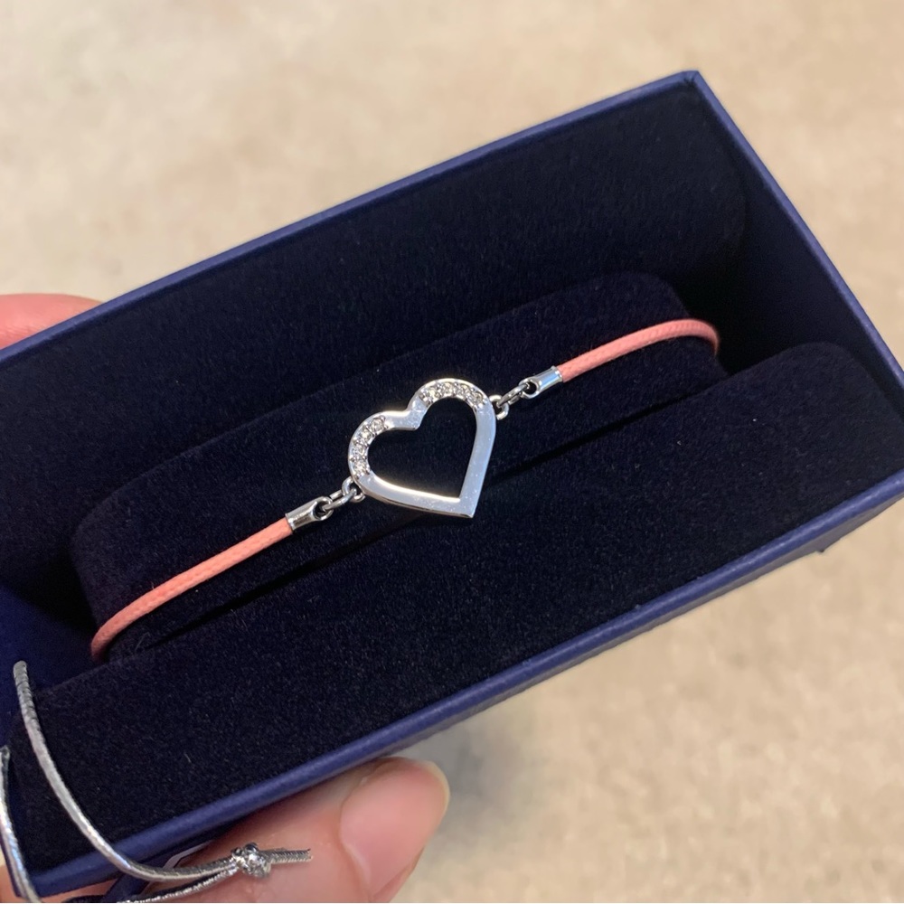 Swarovski crystal pink cord bracelet